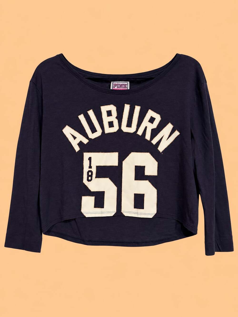 Pink Victoria's Secret Auburn Tigers 56 Cropped Long Sleeve Top